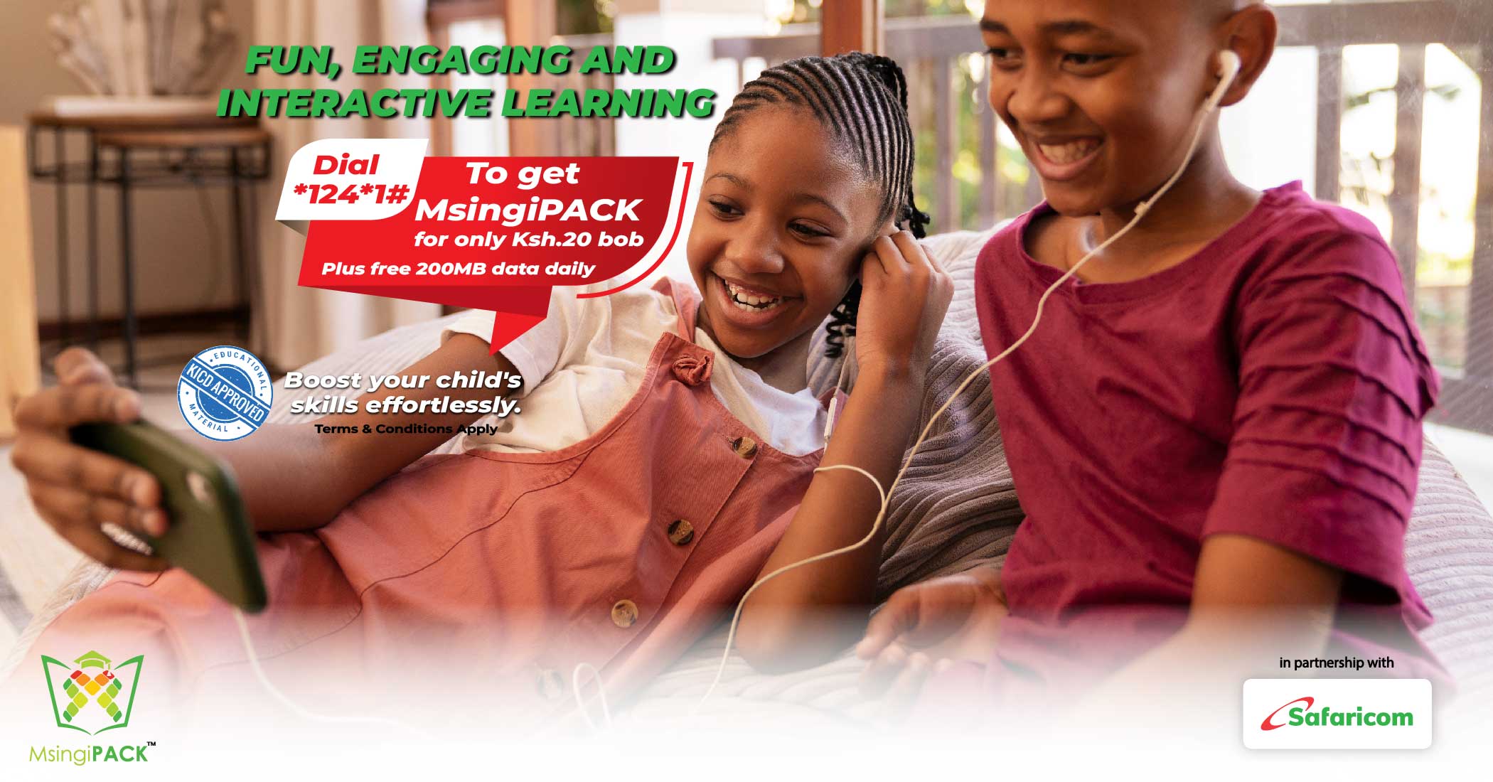 Parent and child learning on phone